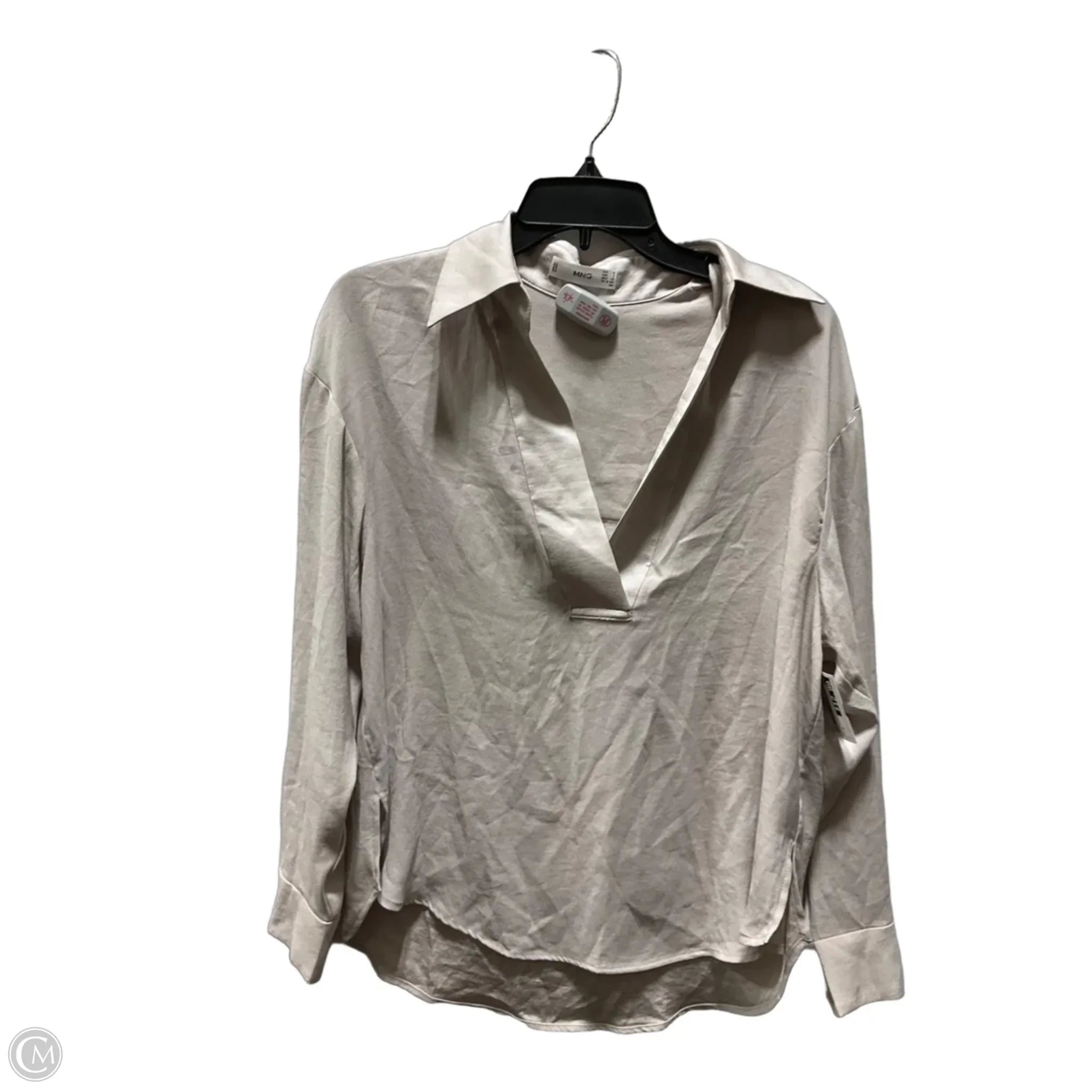 Top Long Sleeve By Mng In Beige, Size: S