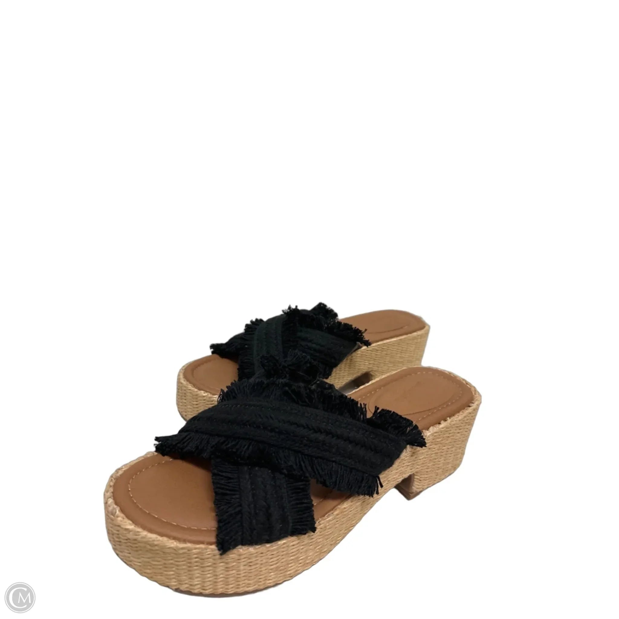 Sandals Heels Wedge By Universal Thread In Black, Size: 10