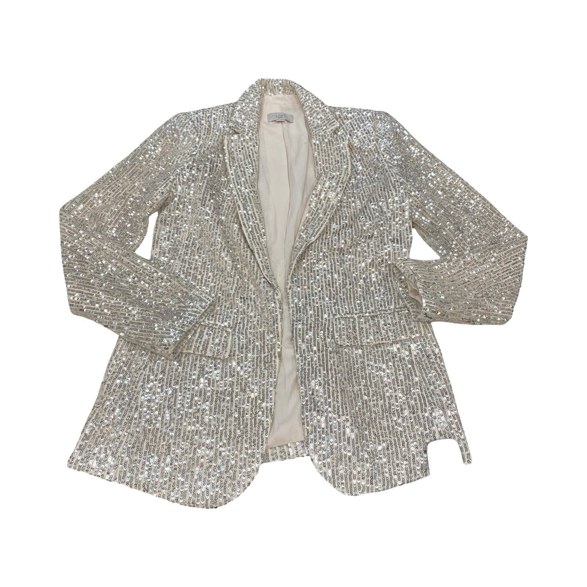 Blazer By Loft In Silver & Tan, Size:2P