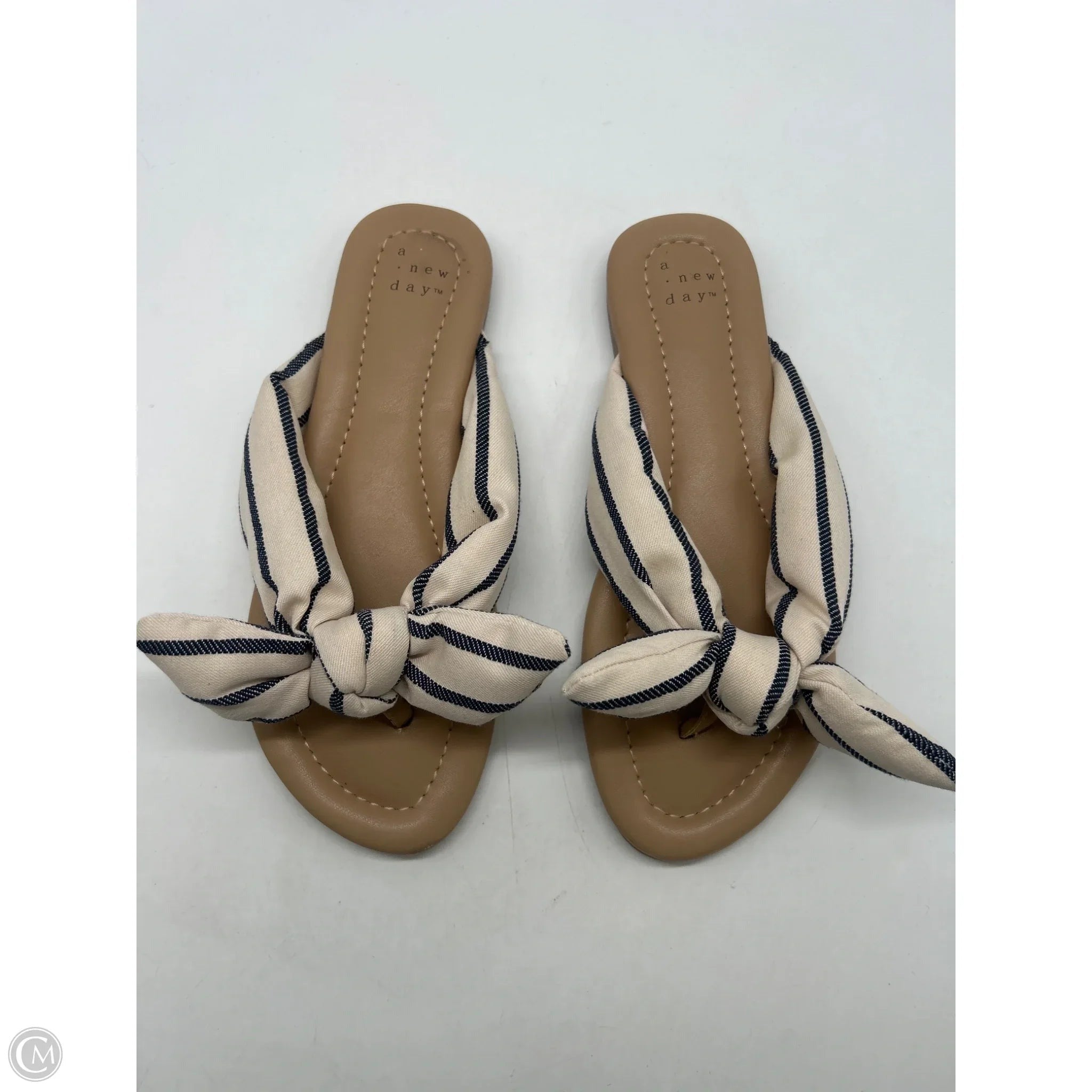 Sandals Flats By A New Day In Blue & Cream, Size: 7