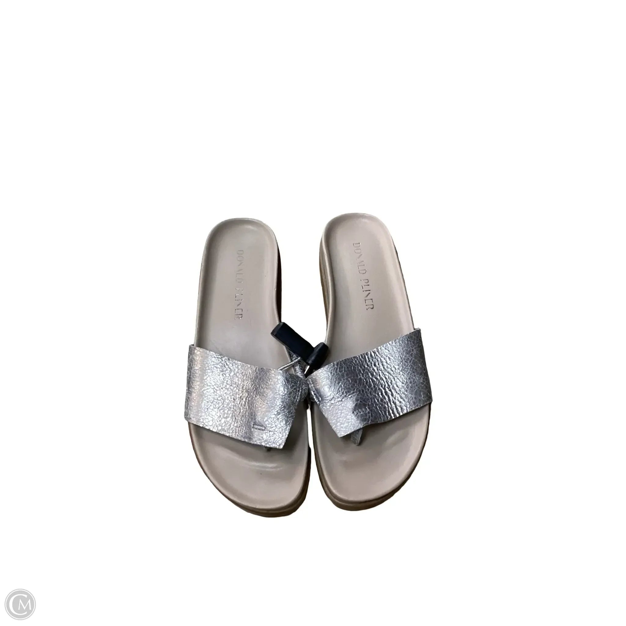Sandals Heels Wedge By Donald Pliner In Silver, Size: 7