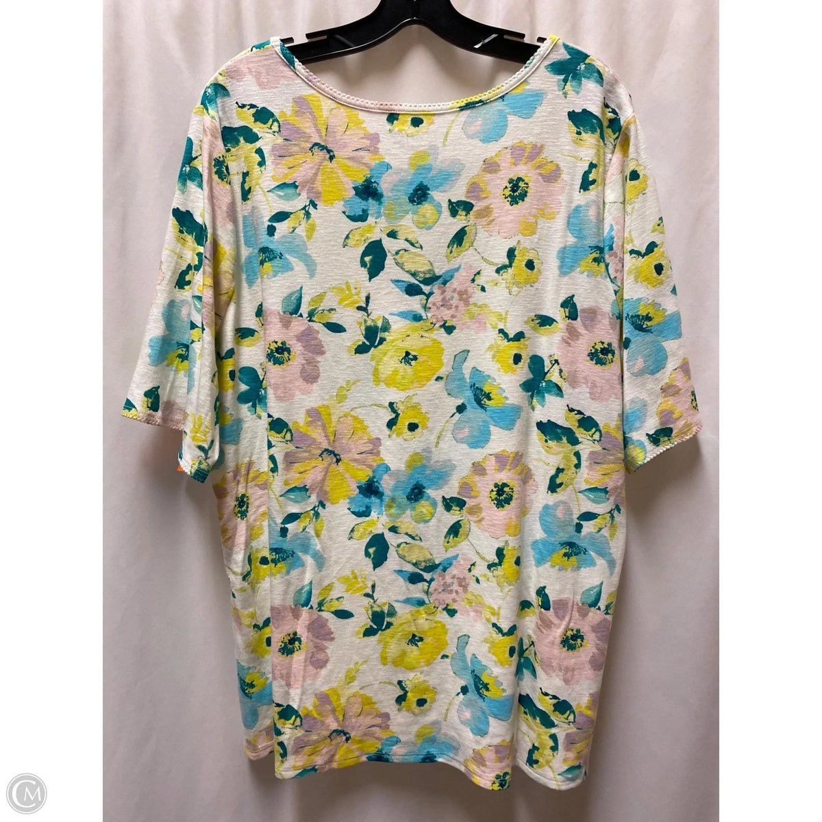 Top Short Sleeve By Time And Tru In Yellow, Size: 3x