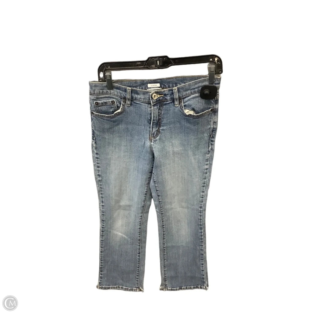 Jeans Cropped By Liz Claiborne In Blue Denim, Size: 8p