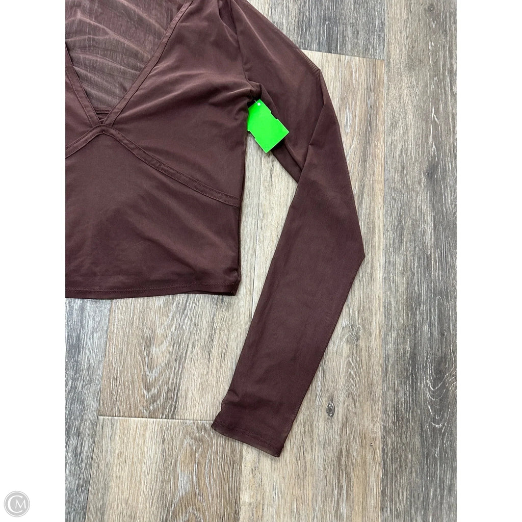 Top Long Sleeve By Abercrombie And Fitch In Brown, Size: Xs