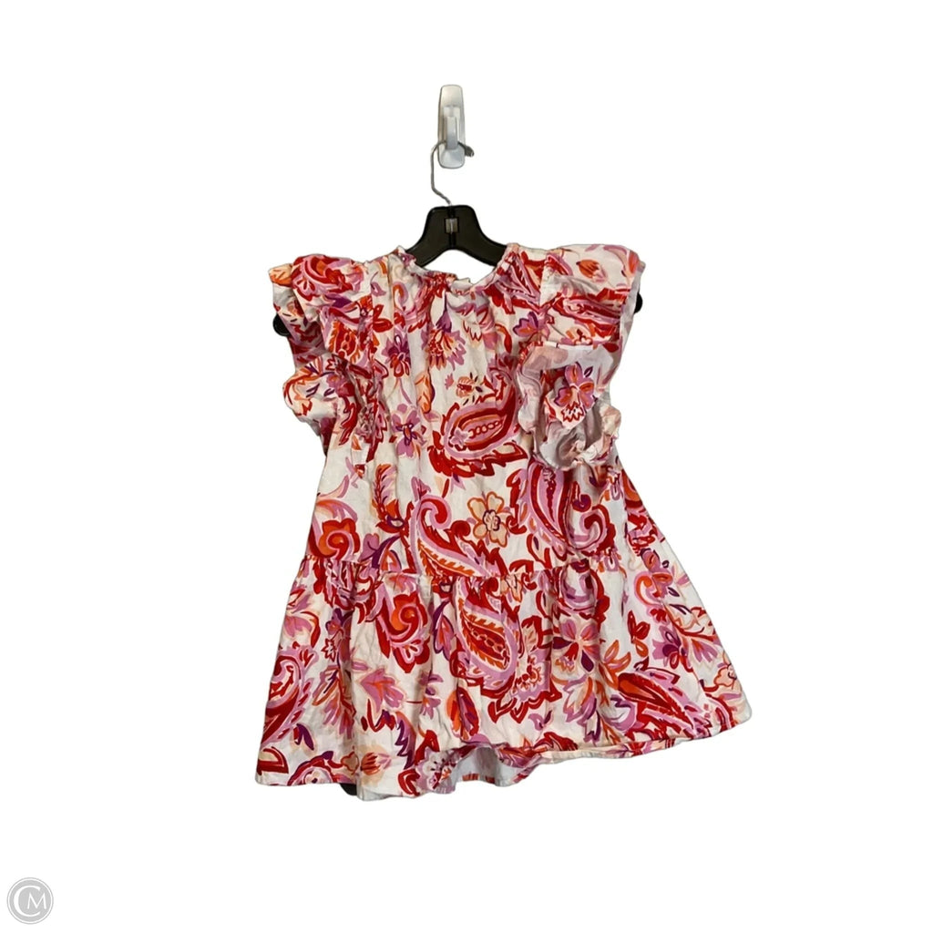 Top Sleeveless By Entro In Orange & Red, Size: S