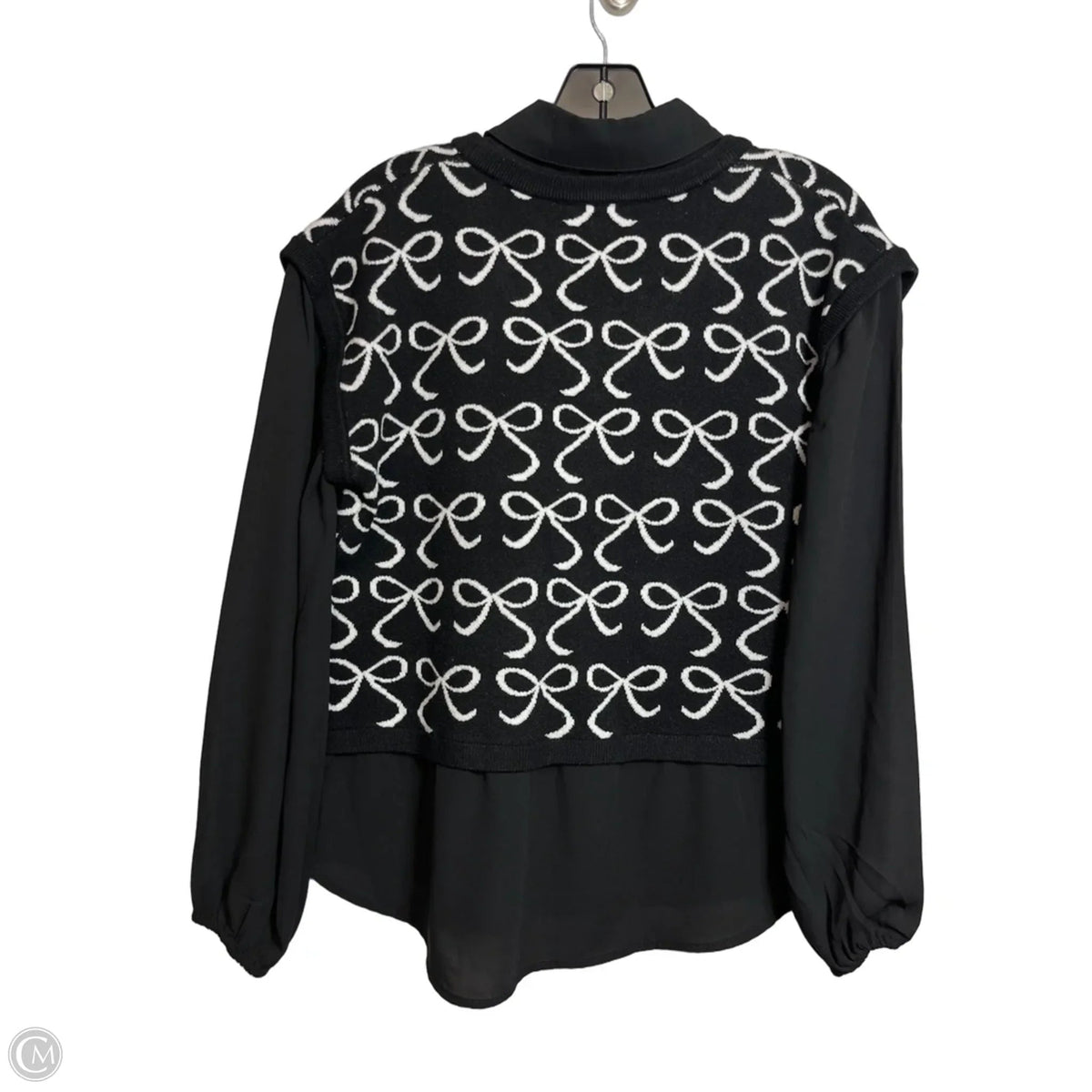Top Long Sleeve By Clothes Mentor In Black & Cream, Size: M