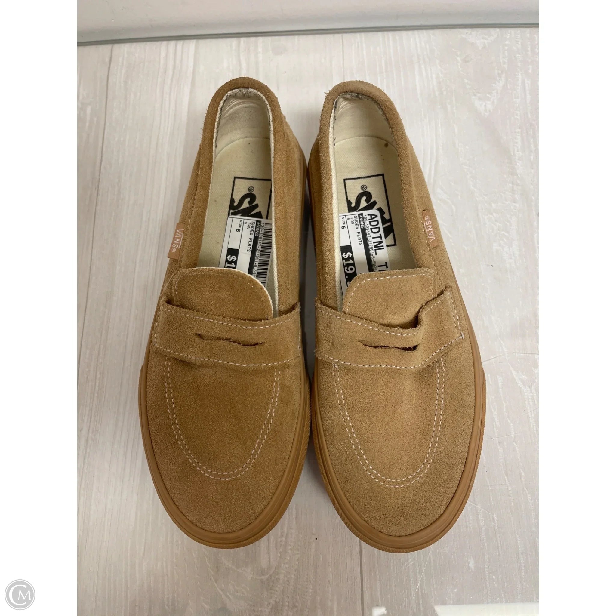 Shoes Flats By Vans In Tan, Size: 6