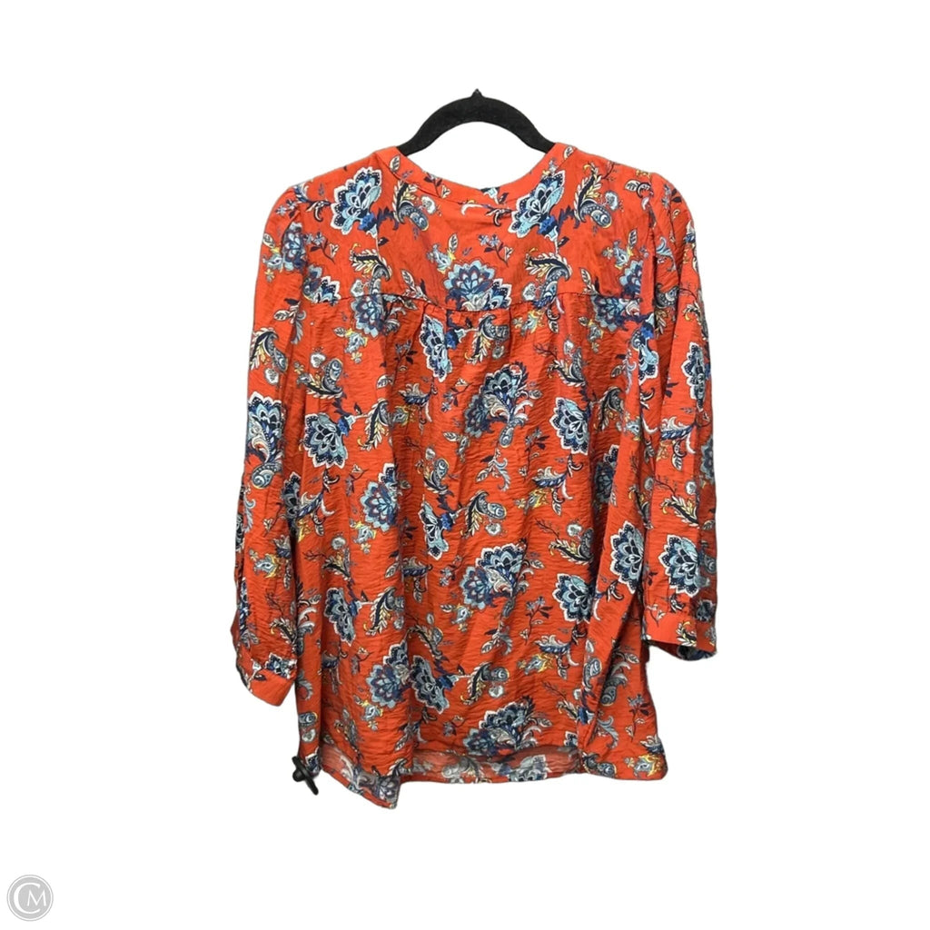Top Long Sleeve By St Johns Bay In Orange, Size: 1x