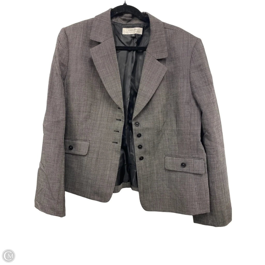 Blazer By Tahari In Black & Cream, Size: 18
