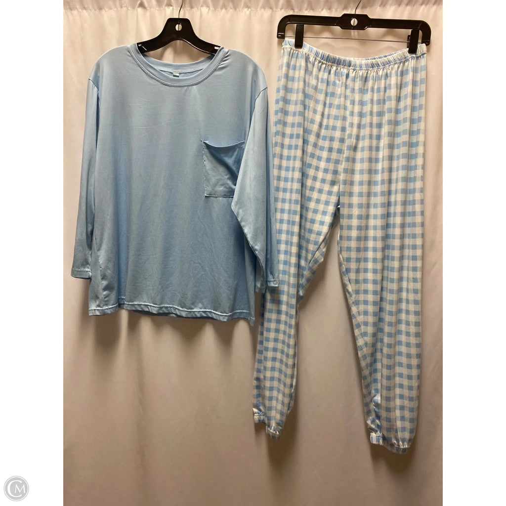 Pajamas 2pc By Clothes Mentor In Blue & White, Size: 1x