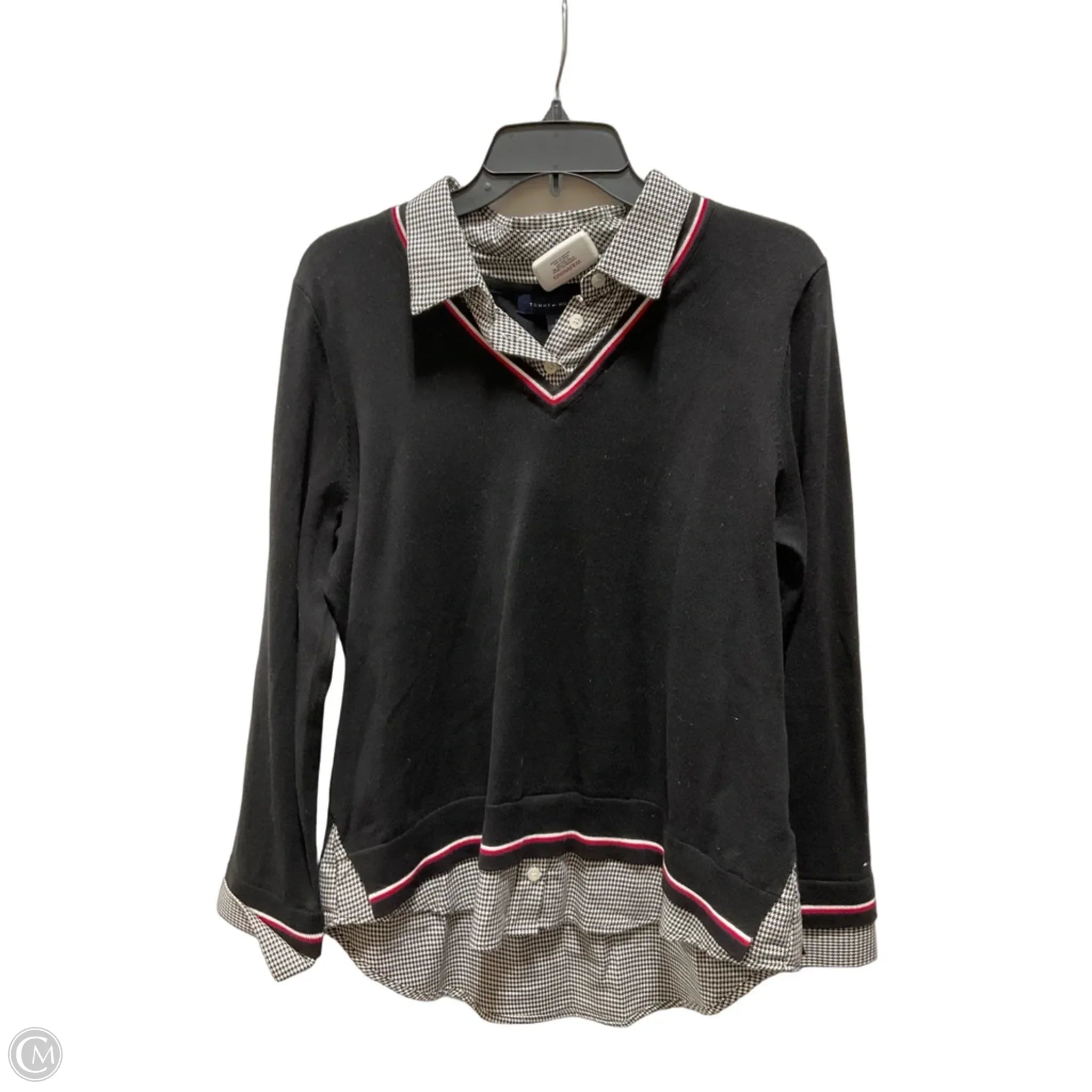 Top Long Sleeve By Tommy Hilfiger In Black, Size: M