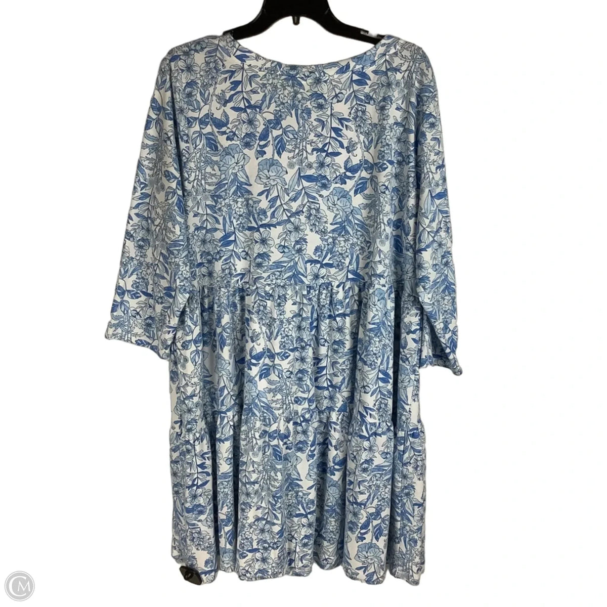 Dress Casual By Crown And Ivy In Blue & White, Size: 2x