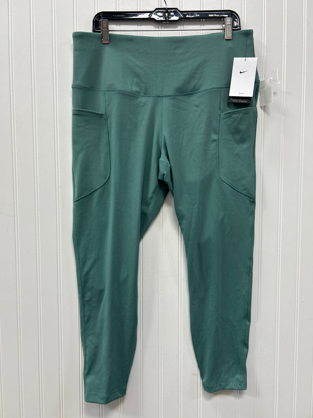 Athletic Leggings By Nike Apparel In Green, Size:1X NWT