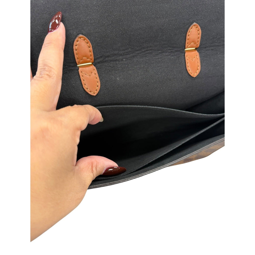 Handbag Luxury Designer By Louis Vuitton In Brown, Size:Medium