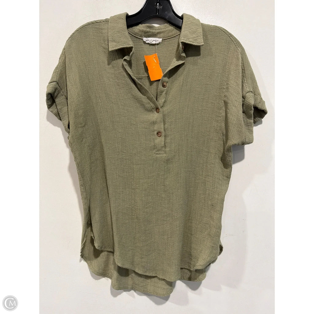 Top Short Sleeve By Blu Pepper In Green, Size: L