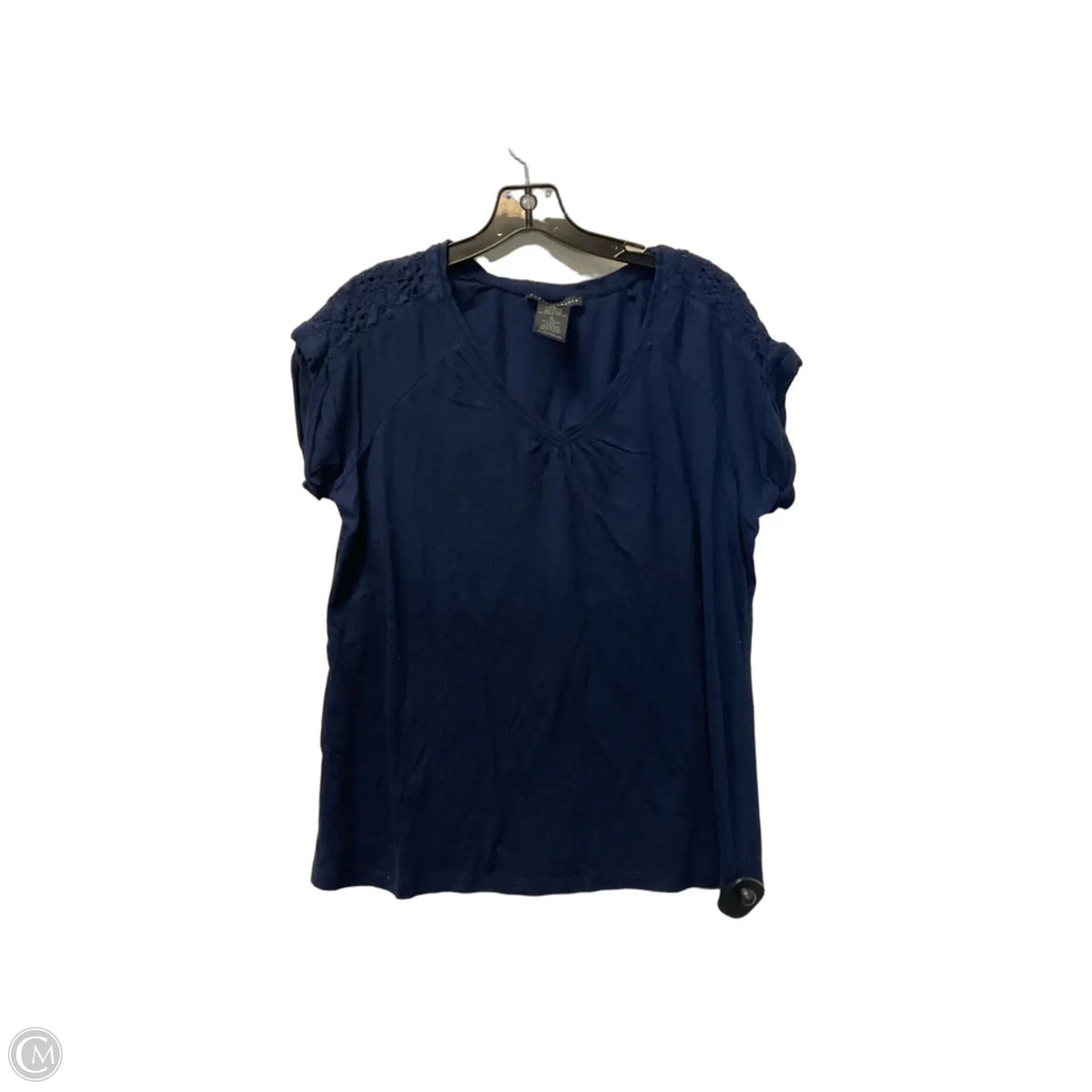 Top Short Sleeve Basic By Grace Elements In Navy, Size: Xl