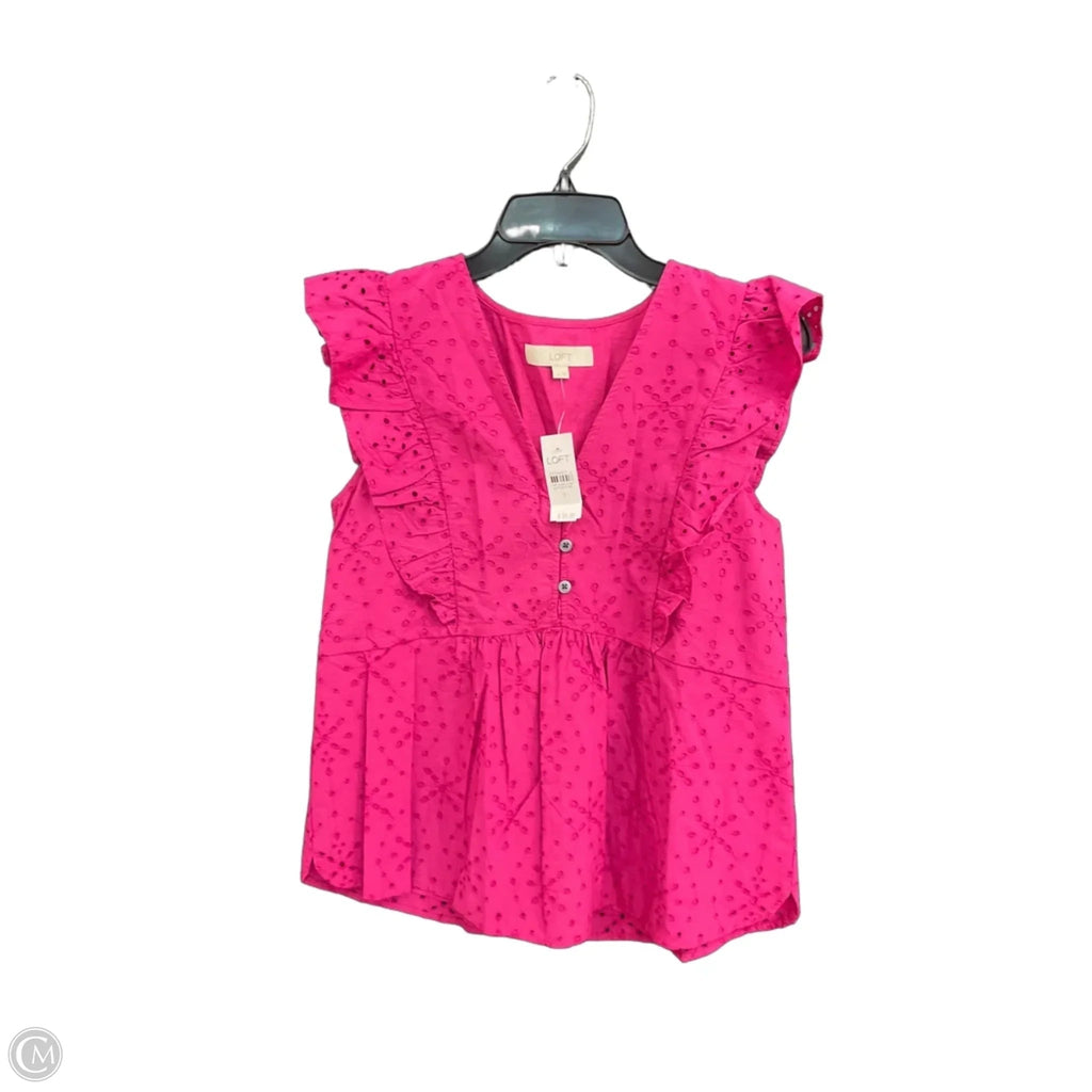 Top Short Sleeve By Loft In Pink, Size: S