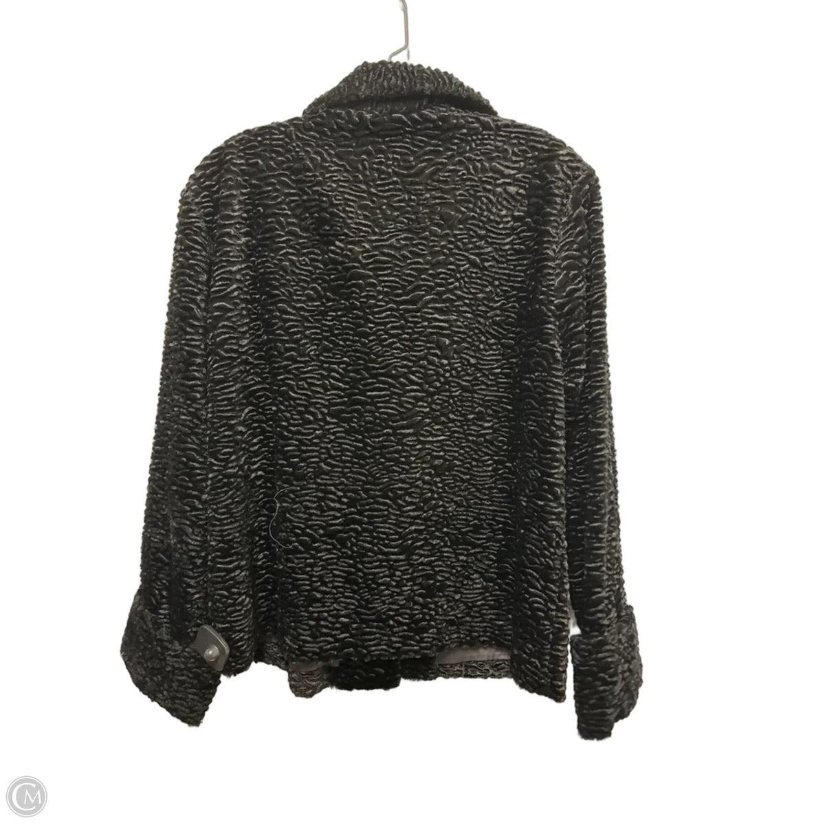 Jacket Faux Fur & Sherpa By Clothes Mentor In Black, Size: L
