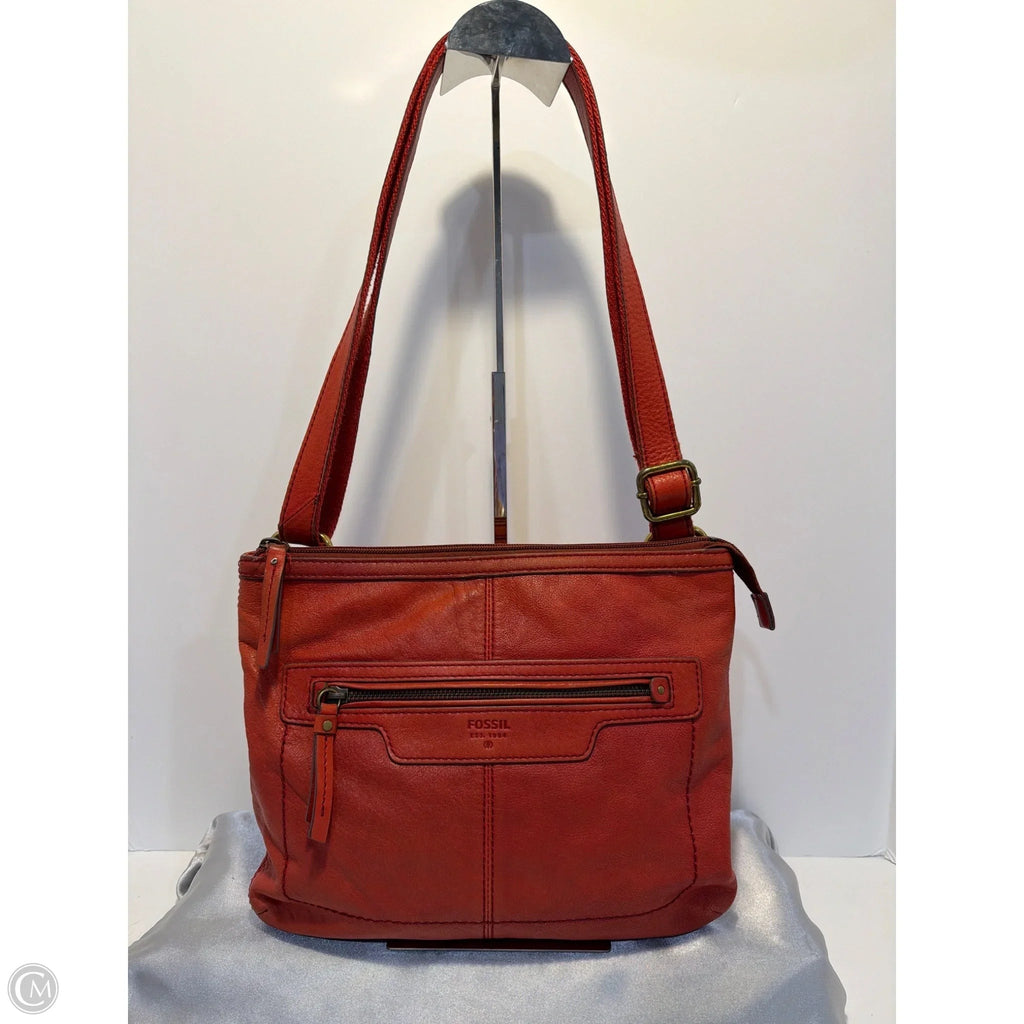 Crossbody Leather By Fossil, Size: Medium