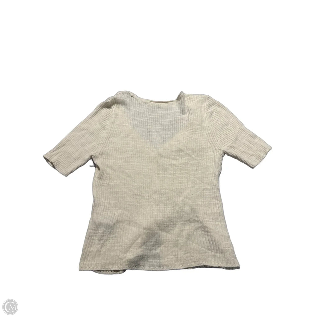Top Short Sleeve By Abercrombie And Fitch In Beige, Size: S
