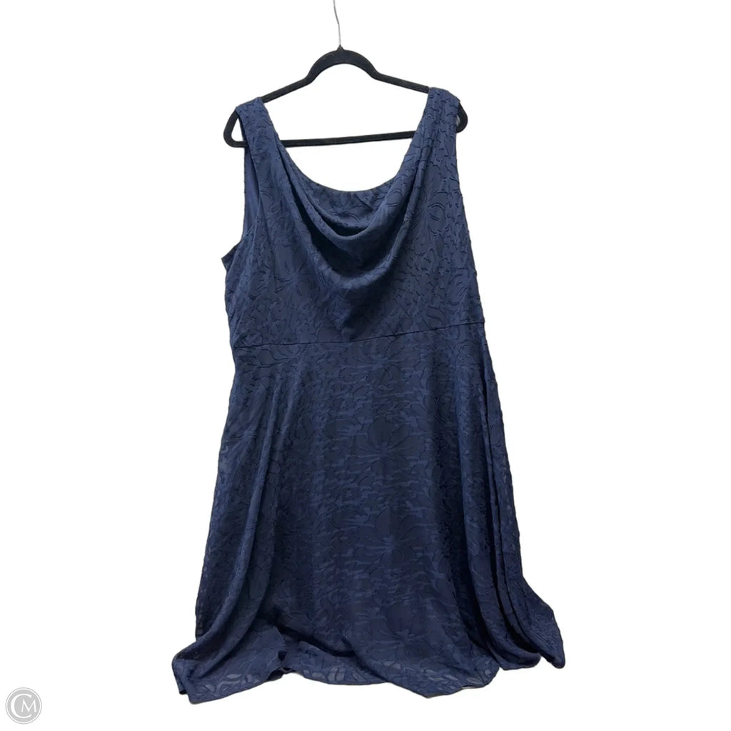 Dress Casual Short By Carmen By Carmen Marc Valvo In Blue, Size: 20
