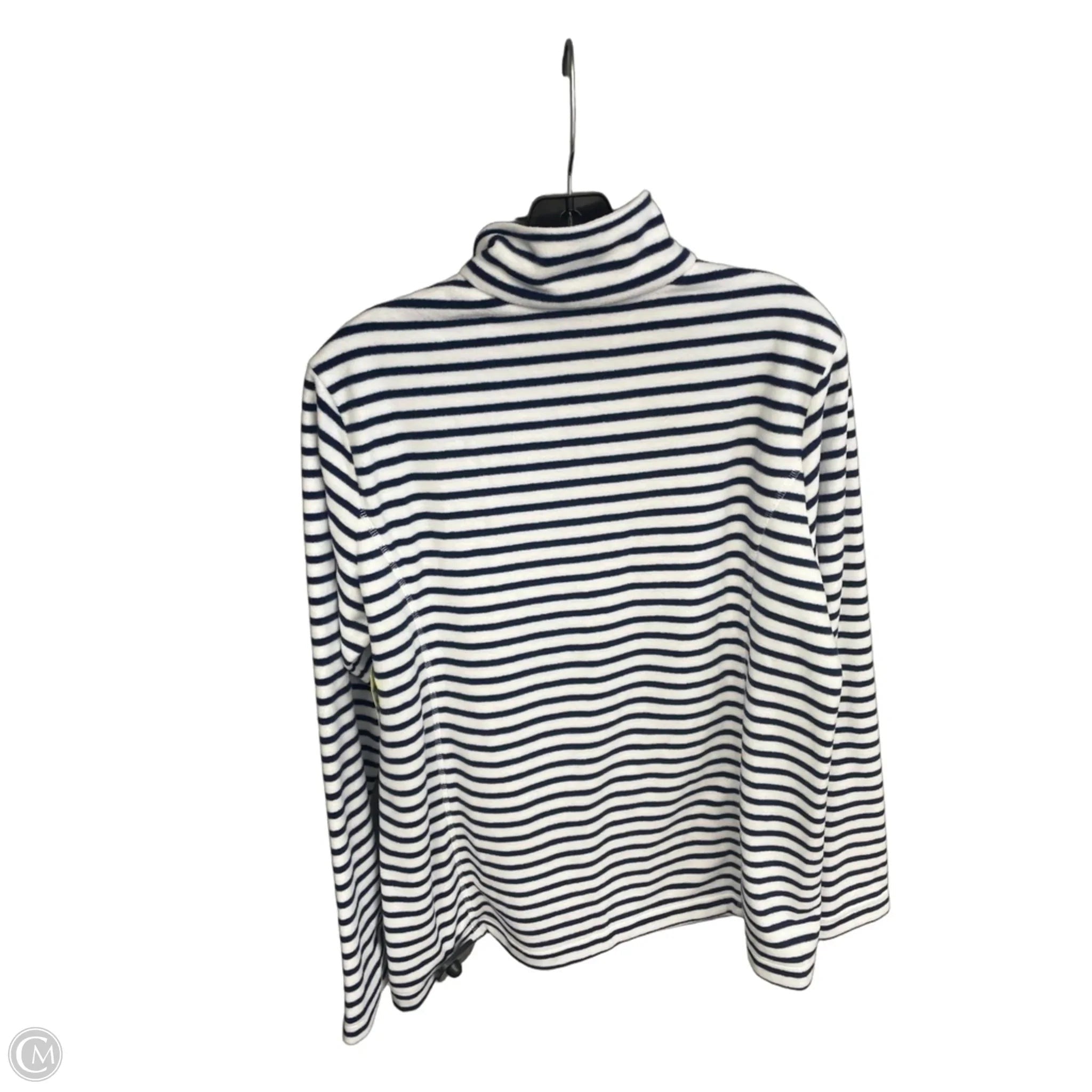 Jacket Fleece By Lands End In Striped Pattern, Size: M