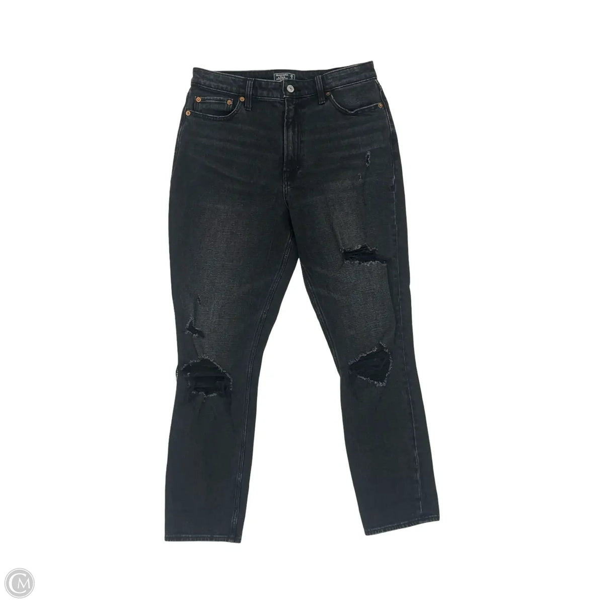 Jeans Boyfriend By Abercrombie And Fitch In Black Denim, Size: 8