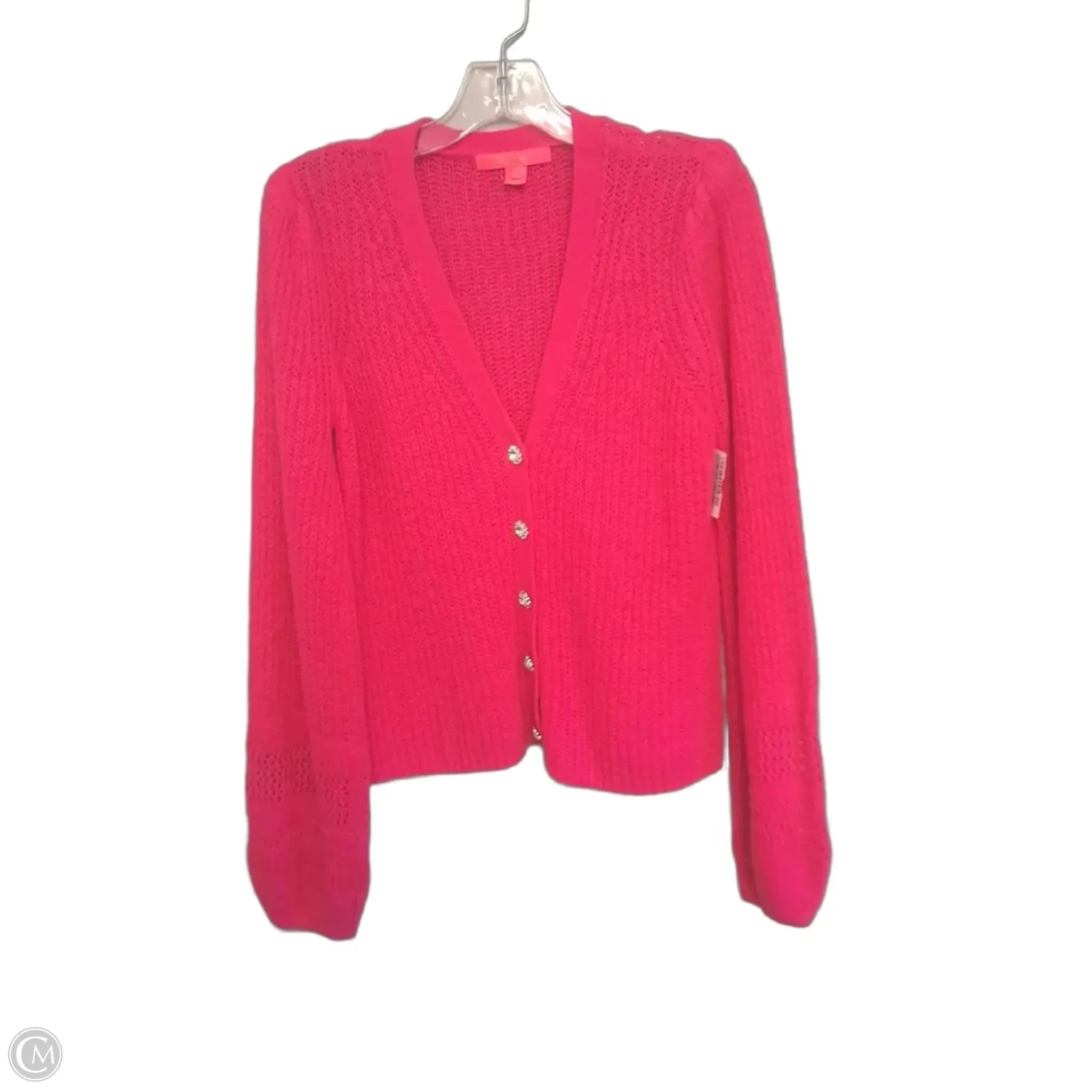 Sweater Cardigan Designer By Lilly Pulitzer In Pink, Size: L