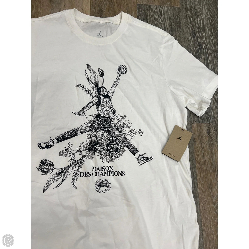 Top Short Sleeve Luxury Designer By Jordan In White, Size: L (men’s)