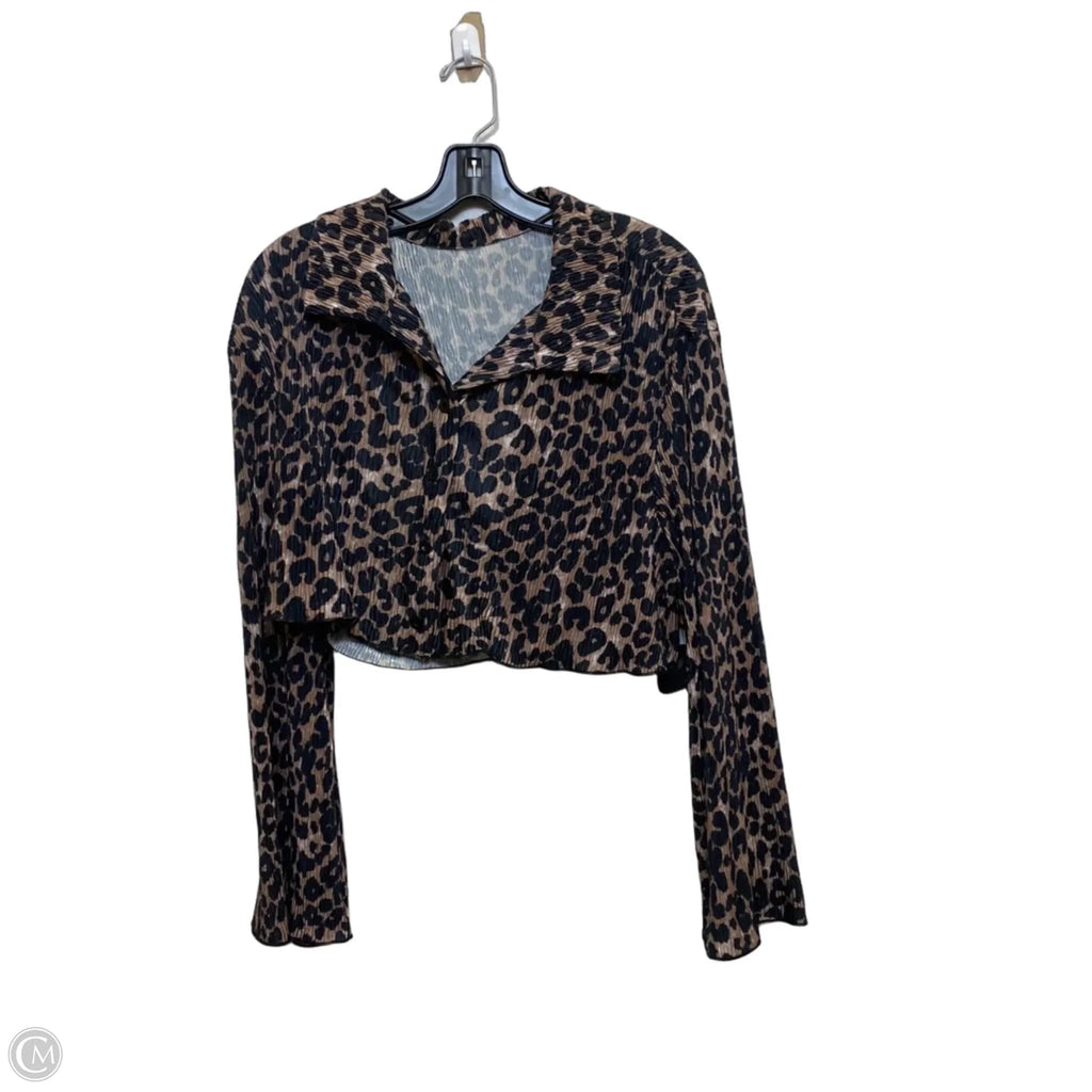 Top Long Sleeve By Shein In Animal Print, Size: 1x