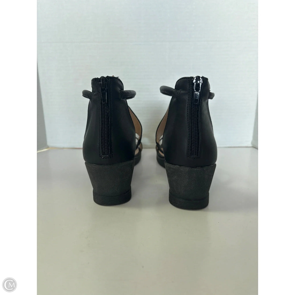Sandals Heels Wedge By C And C In Black, Size: 7.5