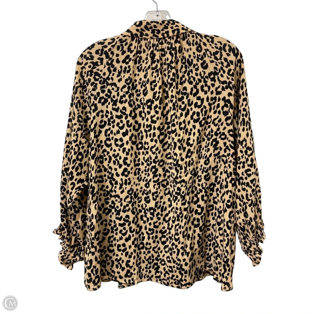 Blouse Long Sleeve By Clothes Mentor In Animal Print, Size: S