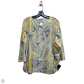 Top 3/4 Sleeve By Alfred Dunner In Grey & Yellow, Size: 2x