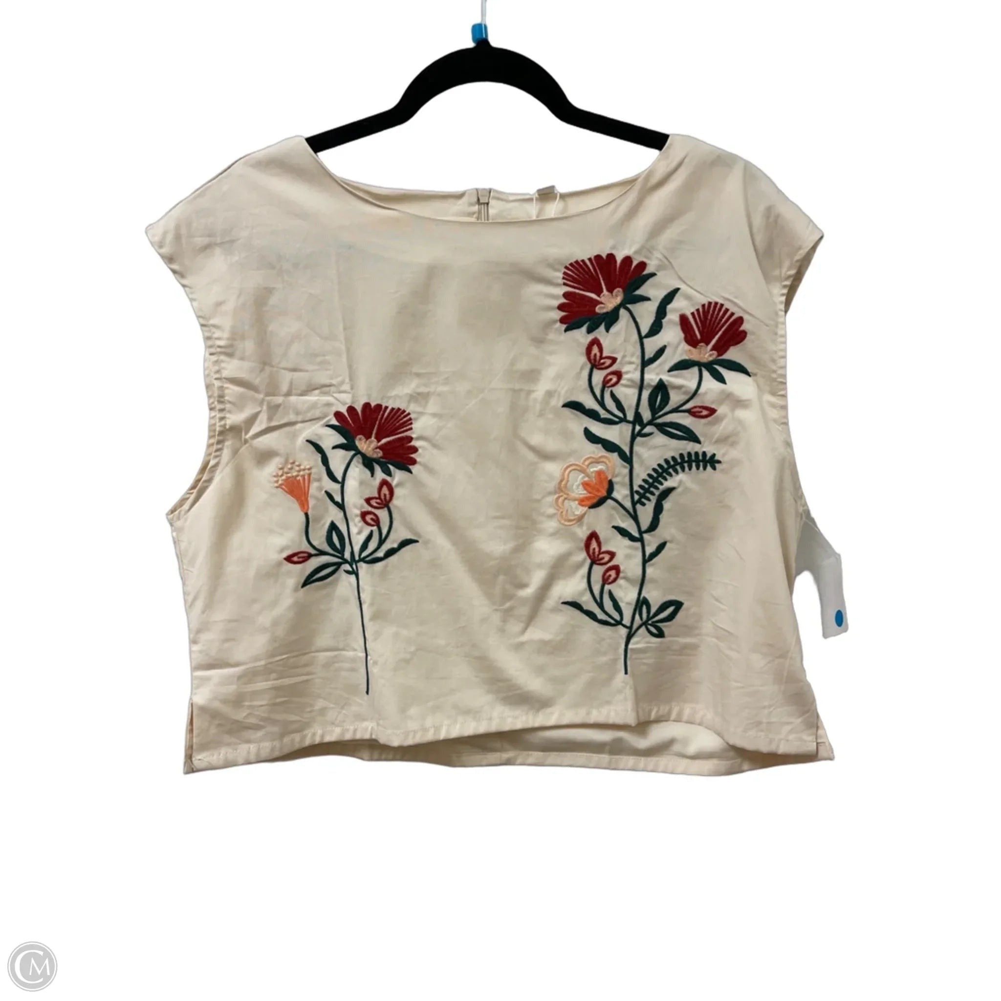 Top Sleeveless By Clothes Mentor In Cream, Size: L