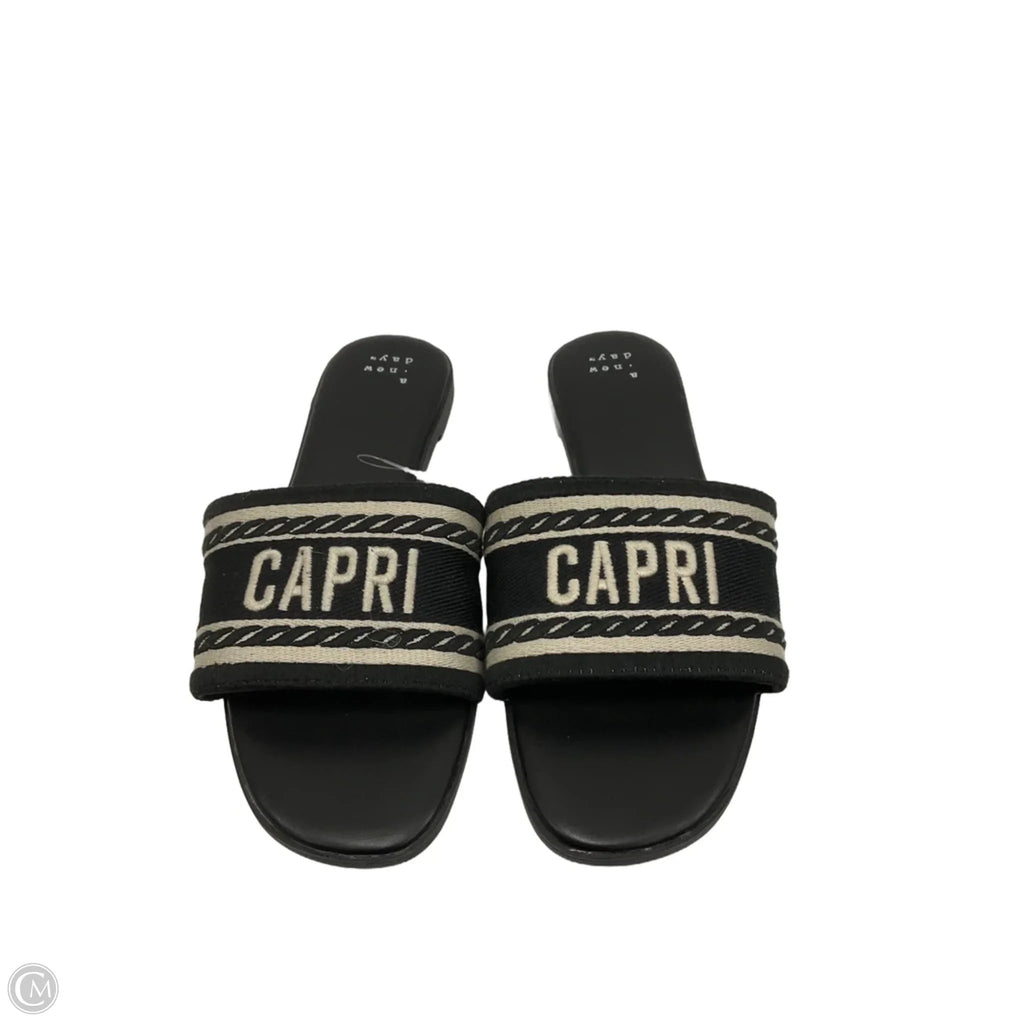 Sandals Flats By A New Day In Black, Size: 6.5
