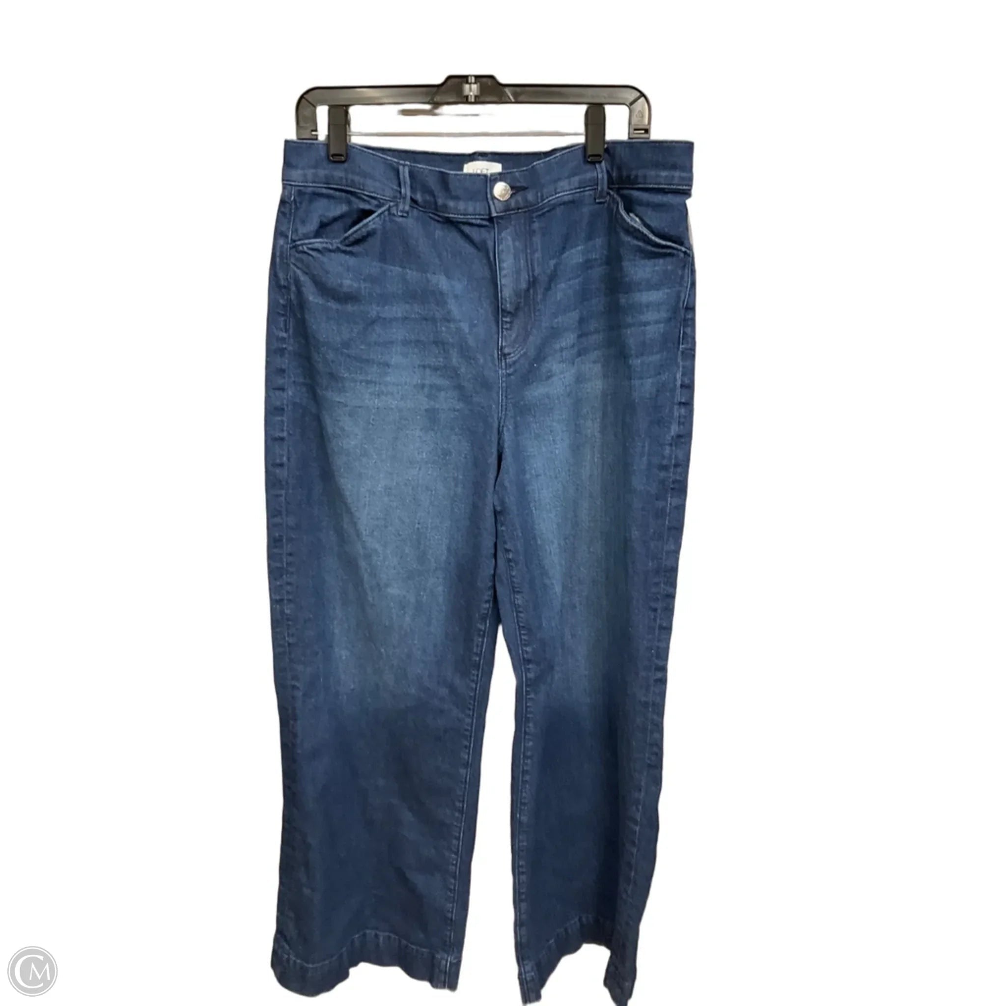 Jeans Straight By Loft In Blue Denim, Size: 14