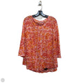 Top 3/4 Sleeve By West Bound In Orange & Pink, Size: Xl