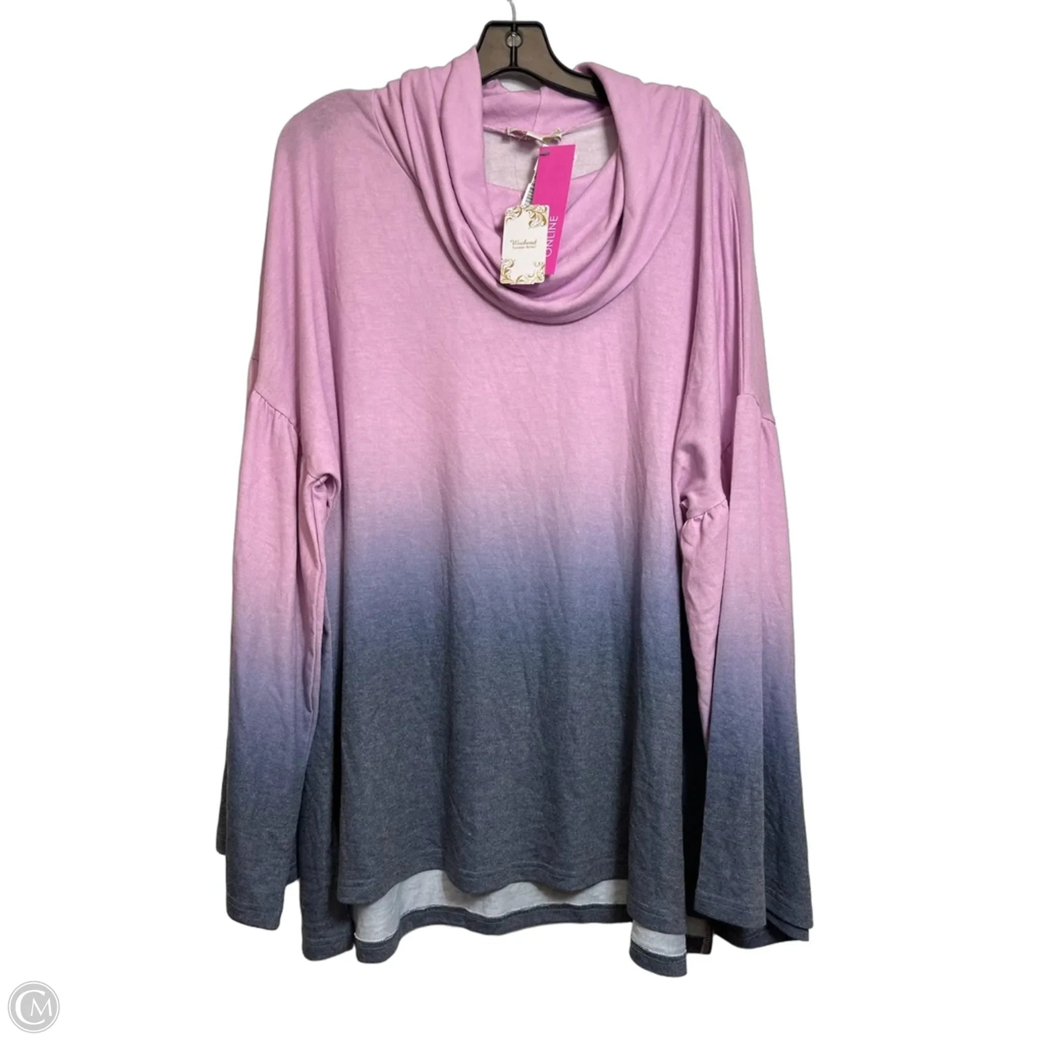 Top Long Sleeve By Suzanne Betro In Purple, Size: 3x