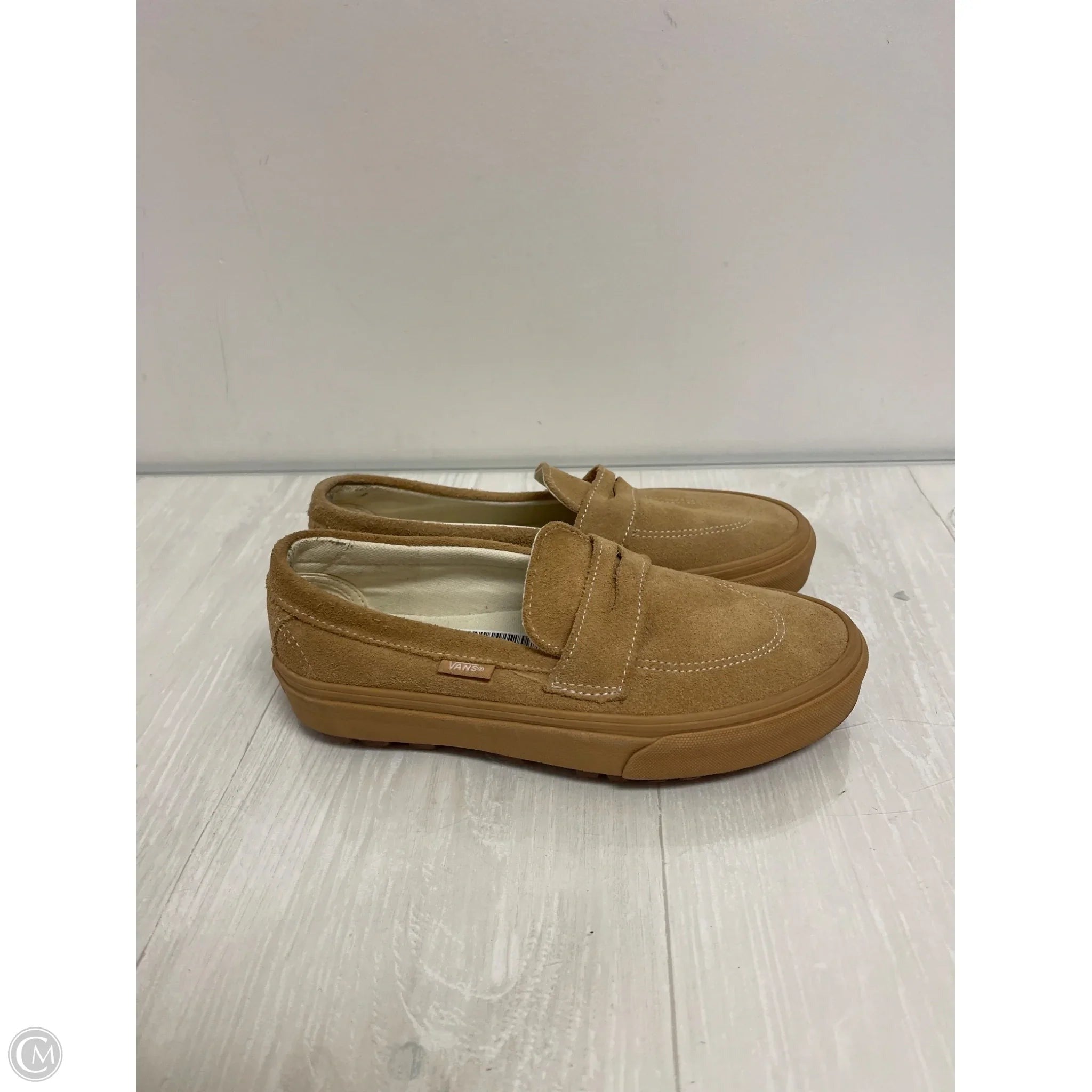Shoes Flats By Vans In Tan, Size: 6