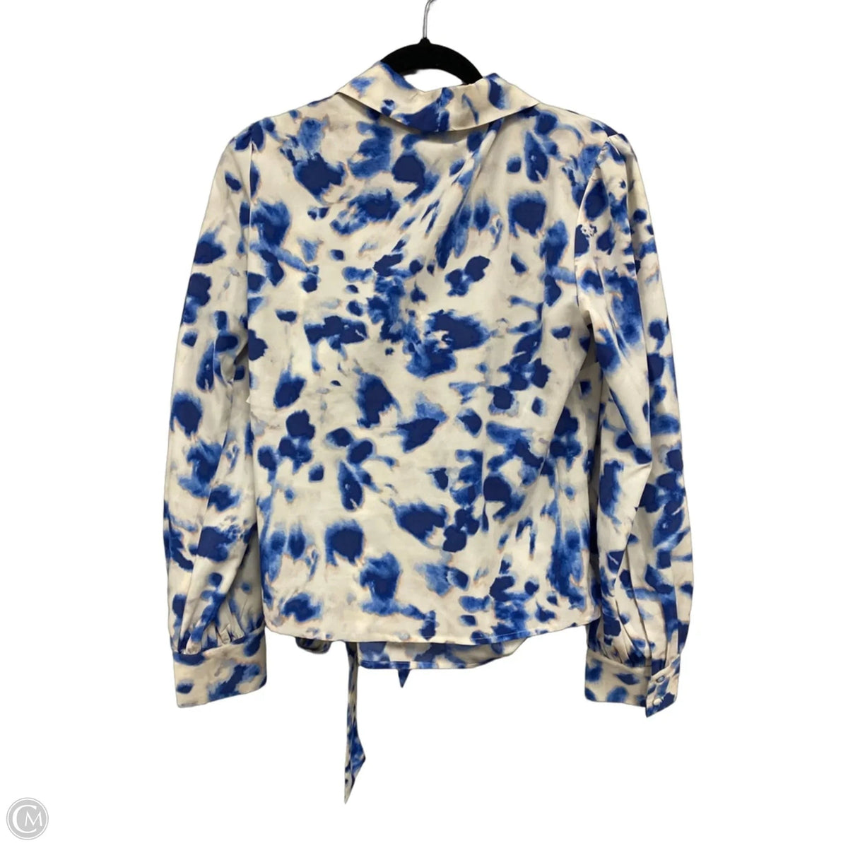 Blouse Long Sleeve By A New Day In Blue & White, Size: L