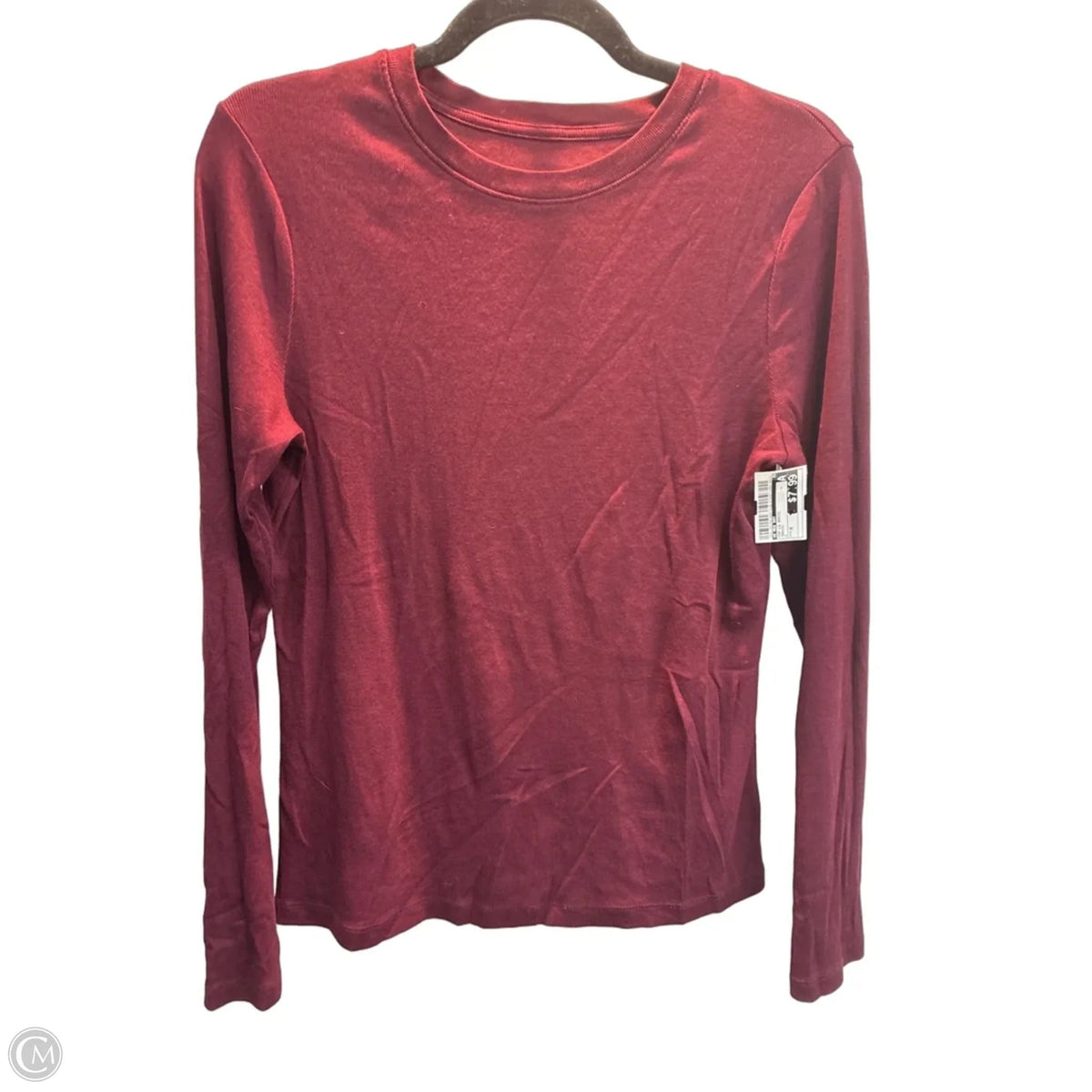 Top Long Sleeve Basic By A New Day In Maroon, Size: M