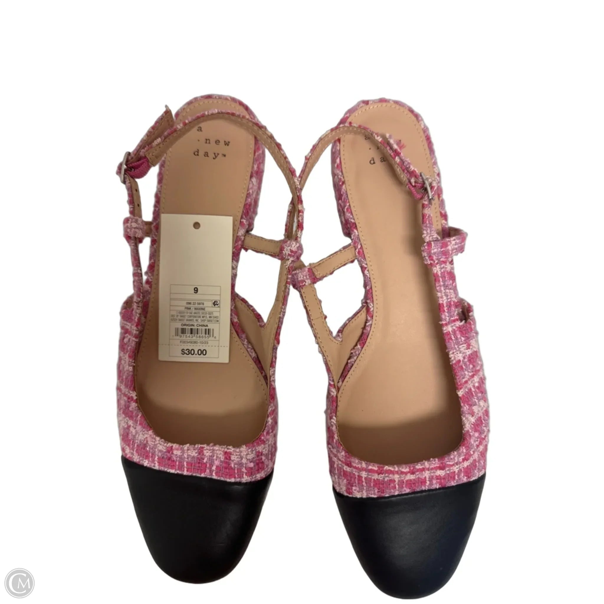 Shoes Flats By A New Day In Black & Pink, Size: 9