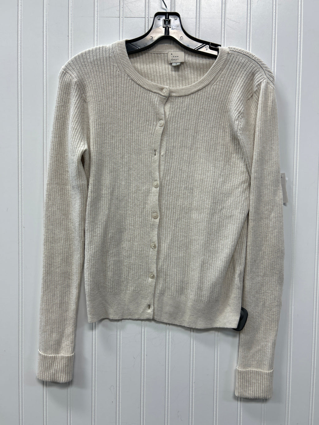 Sweater Cardigan By A New Day In Cream, Size:Xs