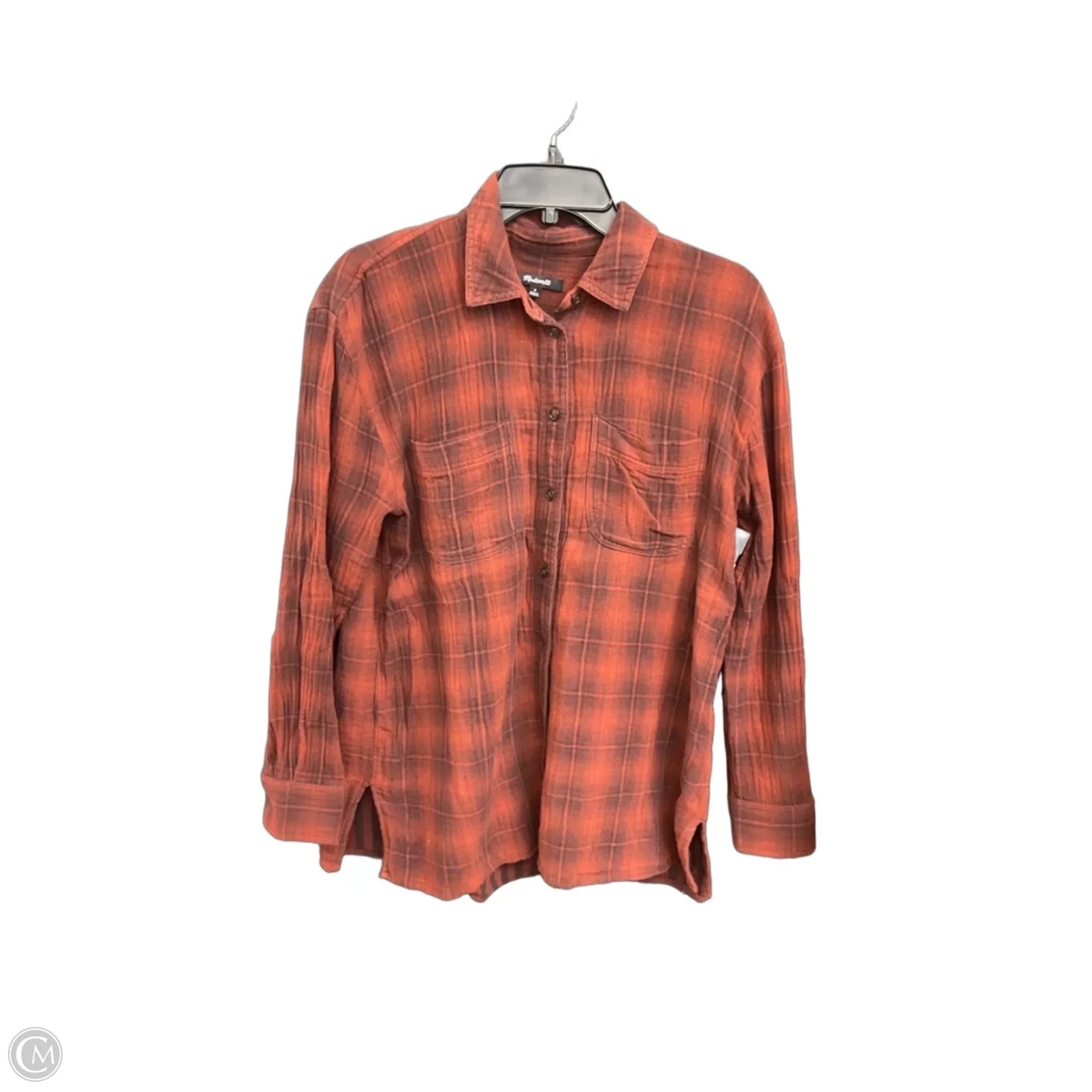 Blouse Long Sleeve By Madewell In Orange, Size: M