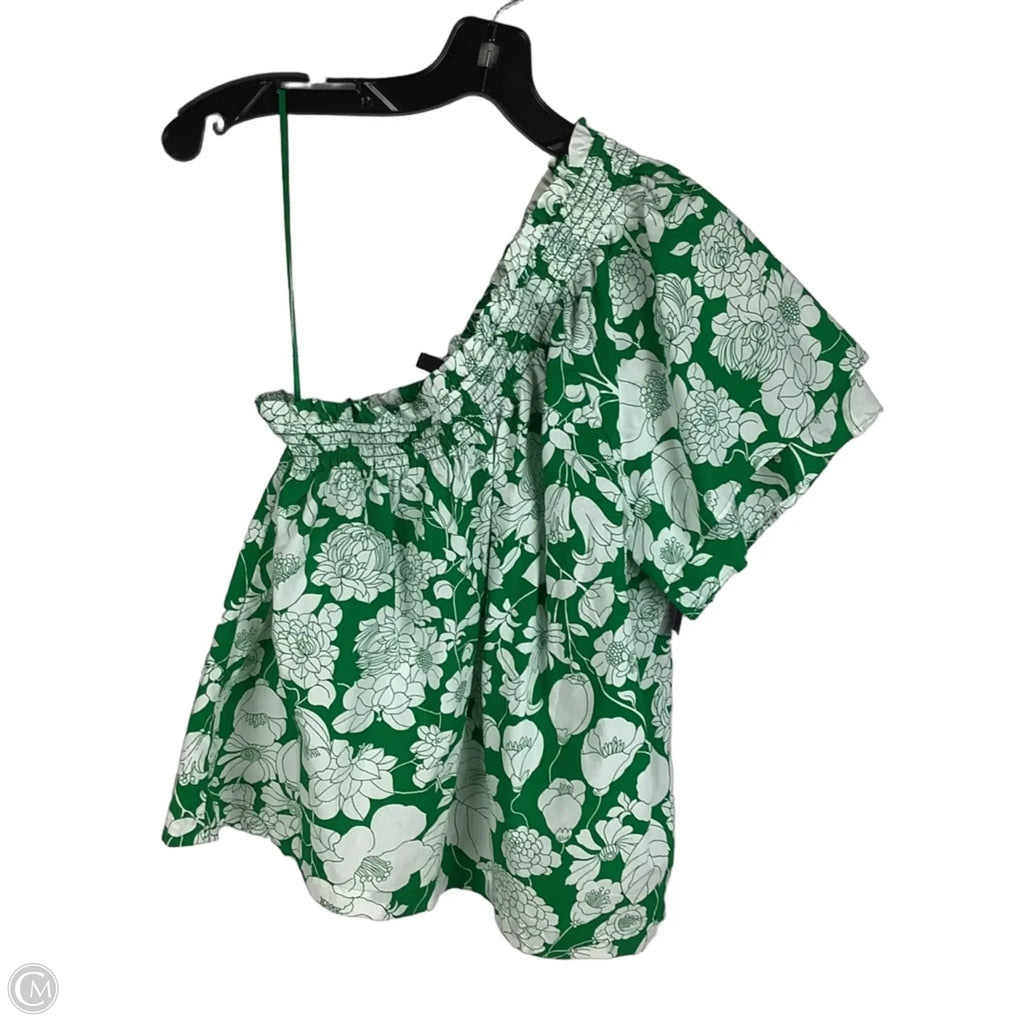 Top Short Sleeve By J. Crew In Green & White, Size: S