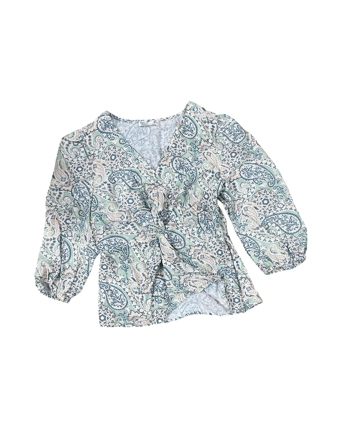 Blouse 3/4 Sleeve By 89Th And Madison In Green, Size:M