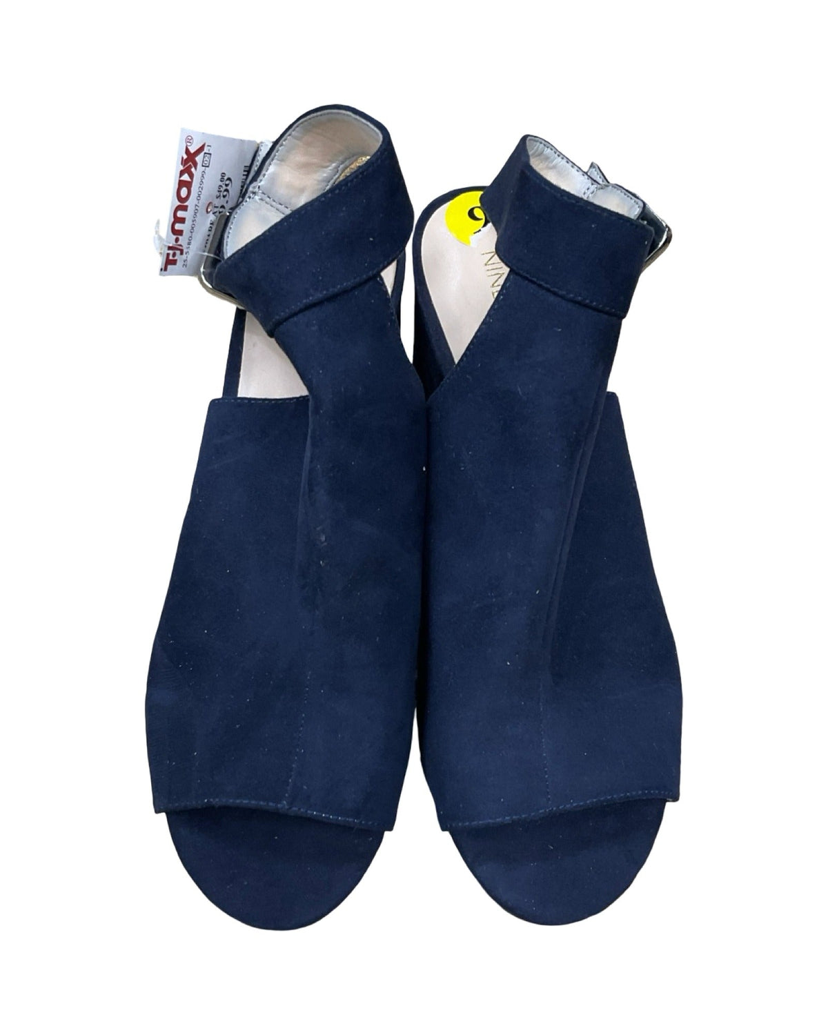 Sandals Heels Block By Nine West In Blue, Size:9