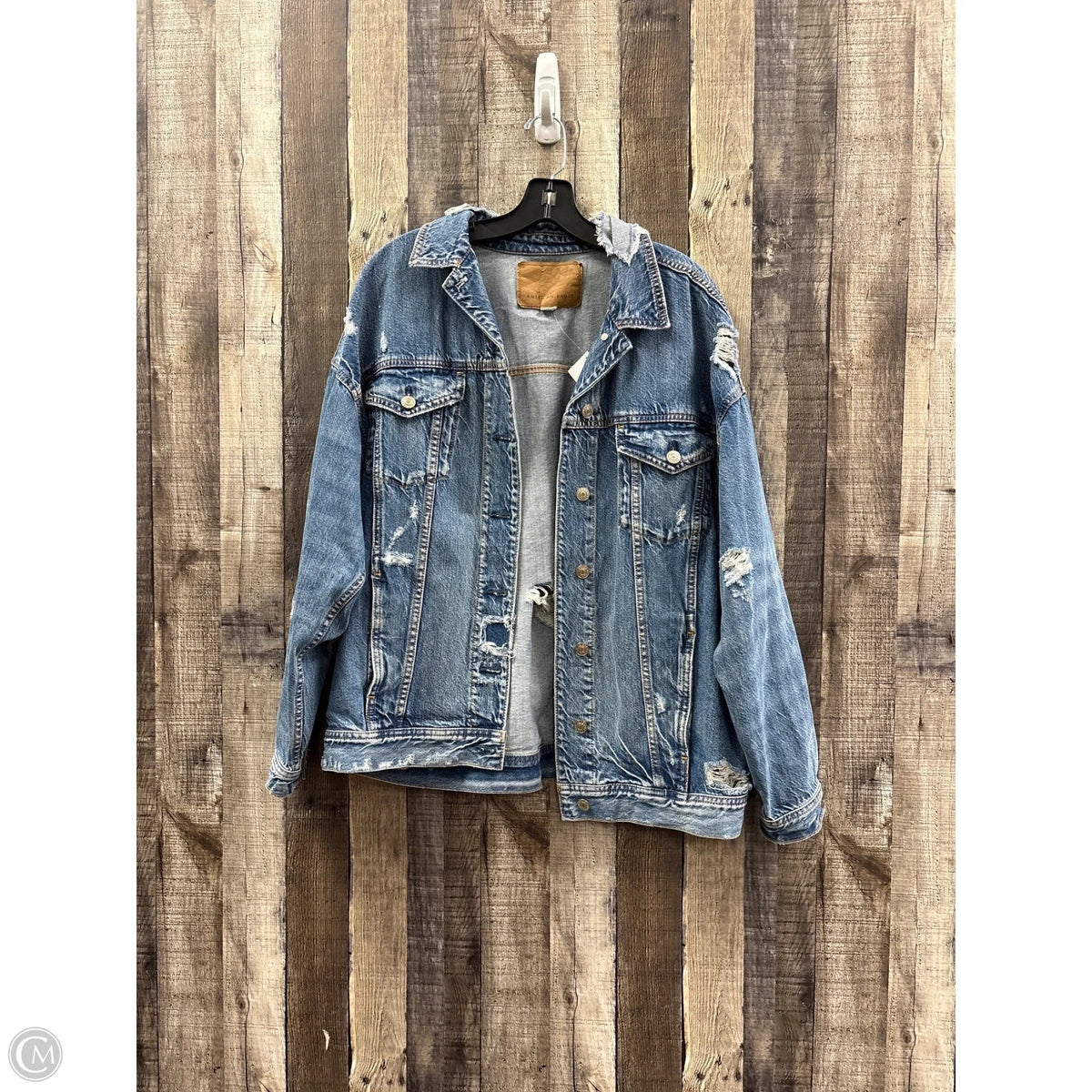 Jacket Denim By American Eagle In Blue Denim, Size: M