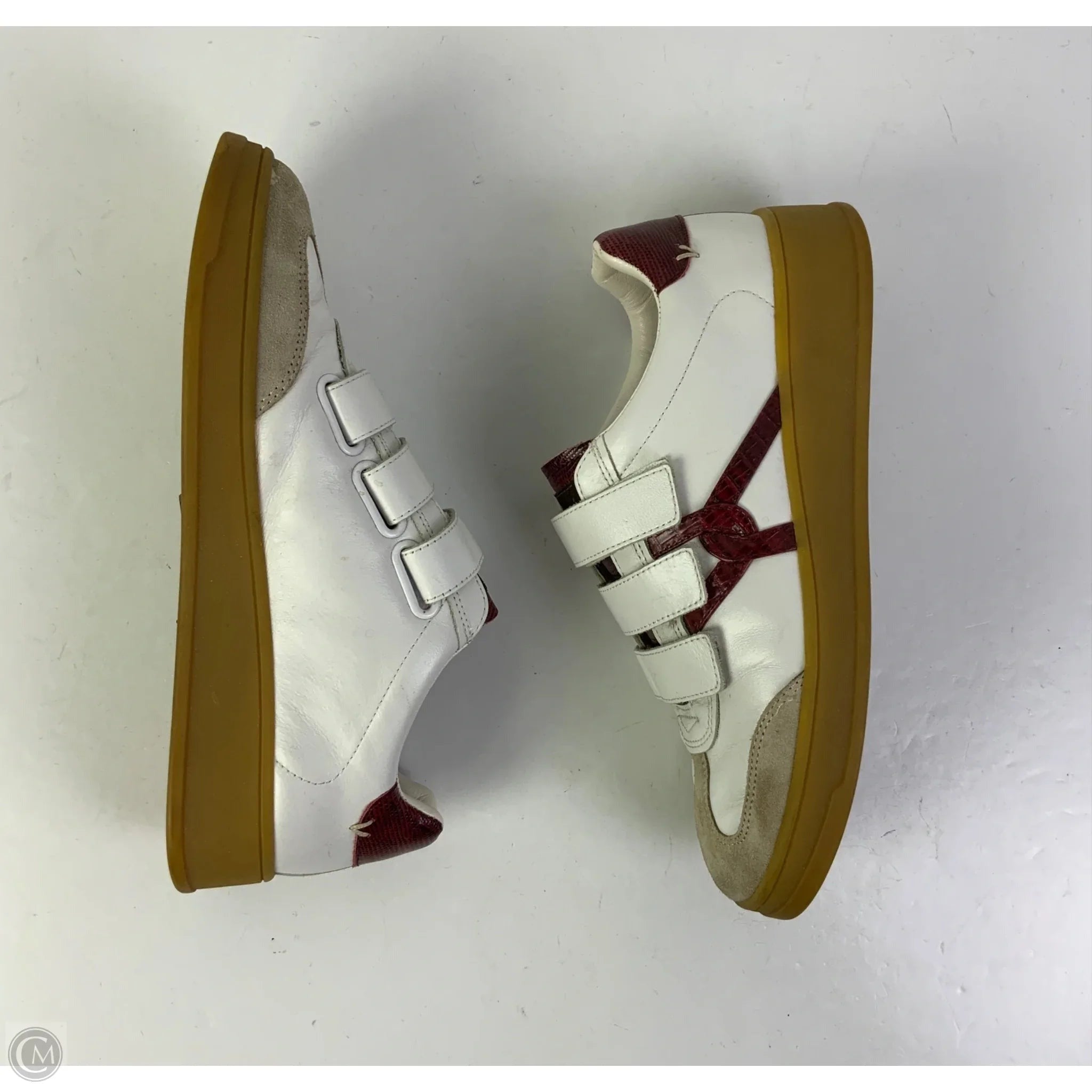 Shoes Sneakers By Veronica Beard In White & Red, Size: 6.5