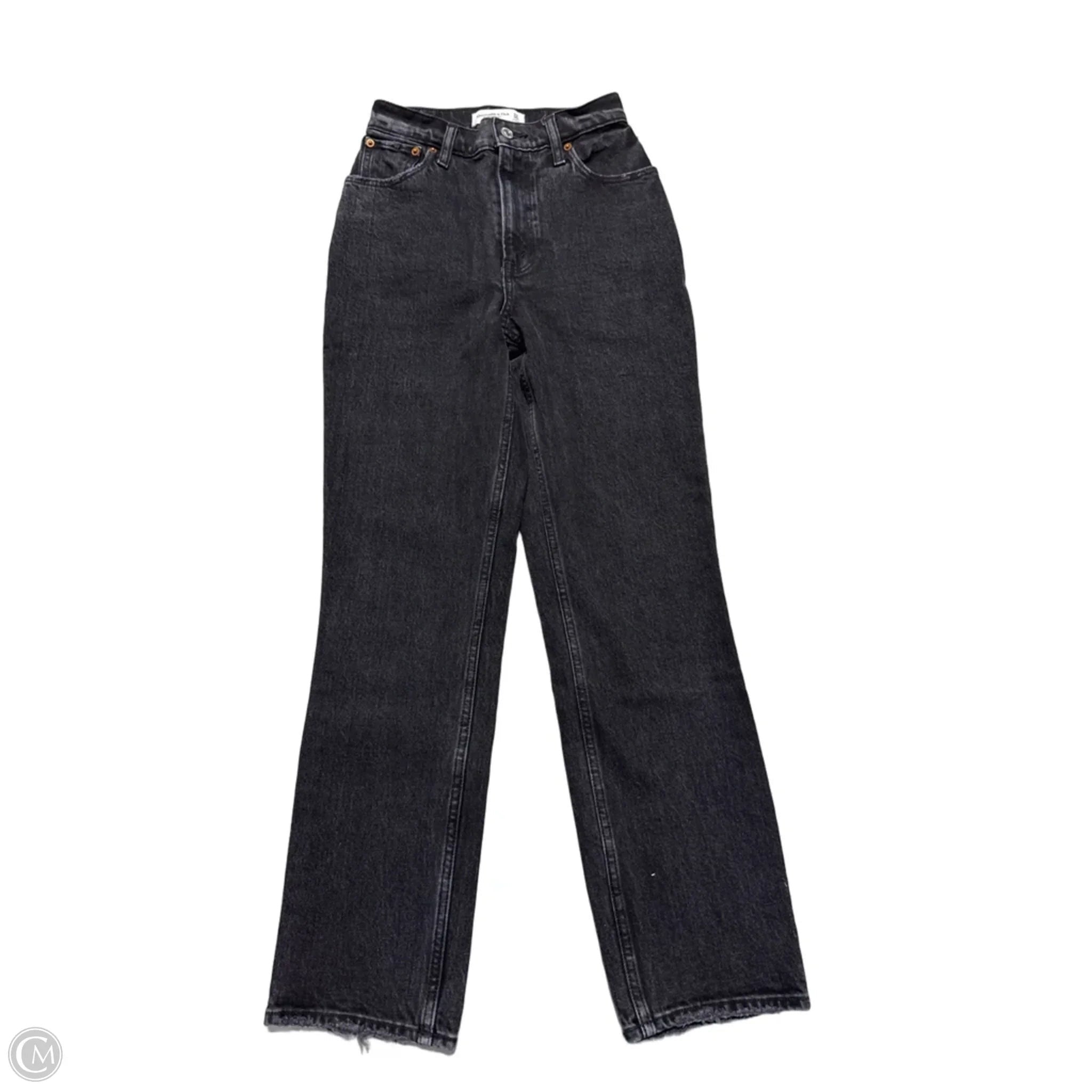 Jeans Straight By Abercrombie And Fitch In Black, Size: 0